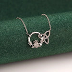 Silver Claddagh Trinity Knot Necklace With Cubic Zirconia