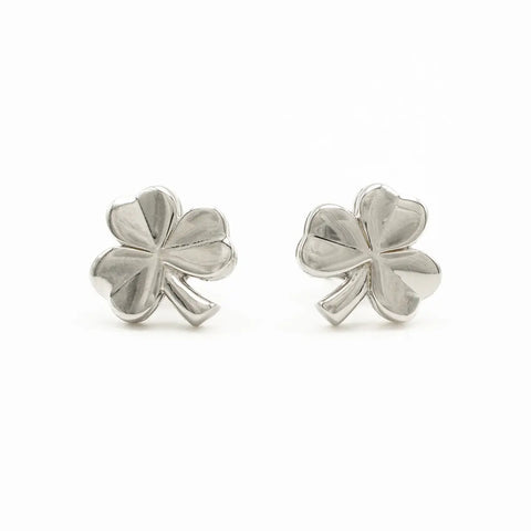 Sterling Silver Irish Shamrock Stud Earrings