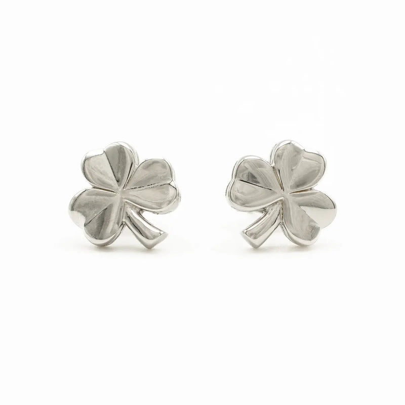 Sterling Silver Irish Shamrock Stud Earrings