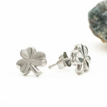 Sterling Silver Irish Shamrock Stud Earrings