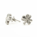 Sterling Silver Irish Shamrock Stud Earrings