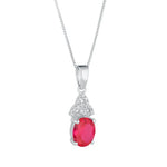 Silver Birthstone Trinity Knot Necklace