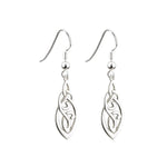 Silver Celtic Long Drop Earrings