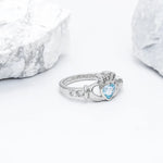 Birthstone Claddagh Ring - Love, Loyalty, Friendship