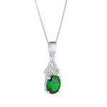 Silver Birthstone Trinity Knot Necklace