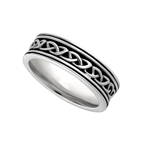Oxidized Sterling Silver Ladies Celtic Ring