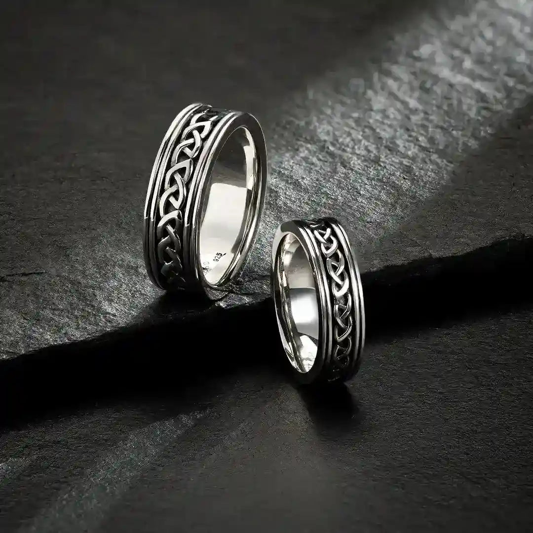 Oxidized Sterling Silver Ladies Celtic Ring – view 2