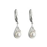 Sterling Silver Trinity Knot Drop Earrings With Freshwater Pearls