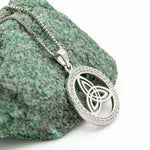 Sterling Silver Round Trinity Knot Pendant With Cubic Zirconia