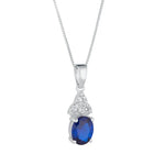 Silver Birthstone Trinity Knot Necklace