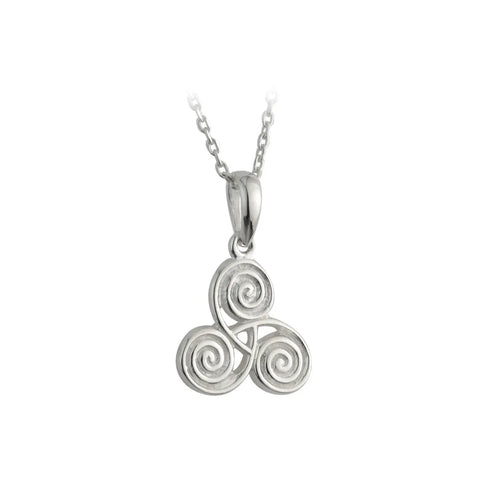 Silver Celtic Triple Spiral Pendant