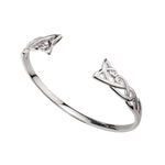 Silver Celtic Knot Torc Bangle