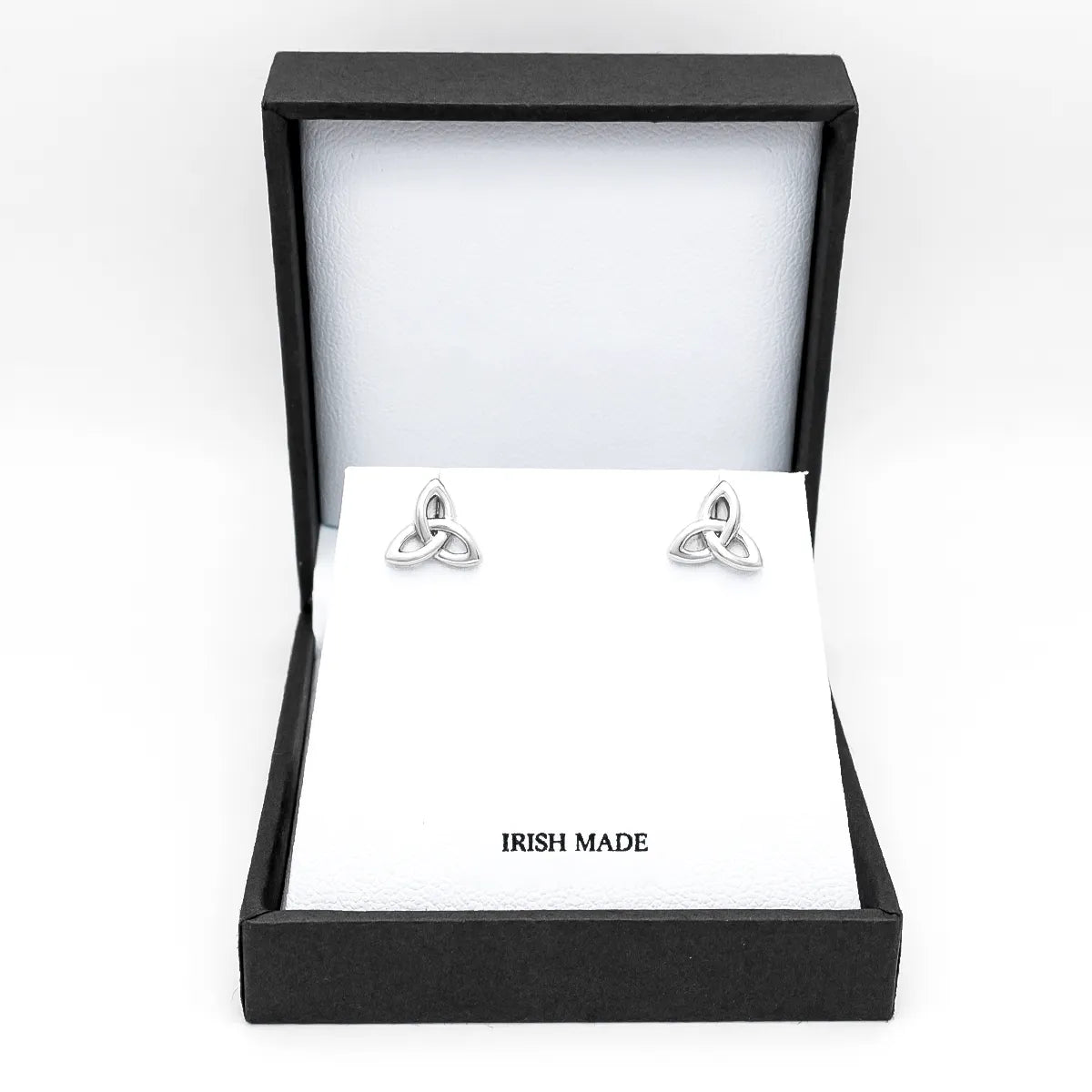 Sterling Silver Trinity Knot Stud Earrings – view 3