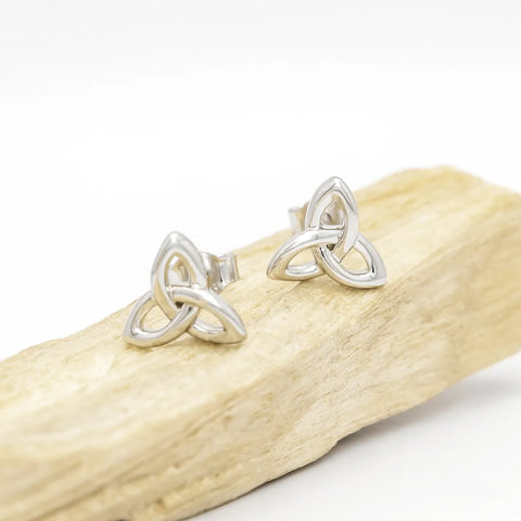 Sterling Silver Trinity Knot Stud Earrings