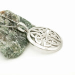 Sterling Silver Trinity Knot Circle Pendant