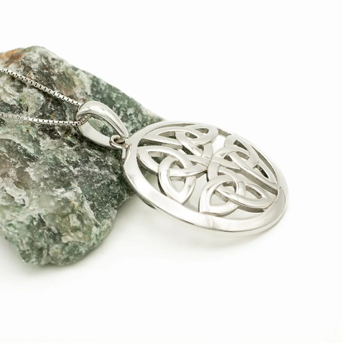 Sterling Silver Trinity Knot Circle Pendant – view 4