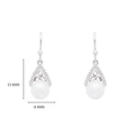 Sterling Silver Trinity Knot Pearl Drop Earrings