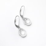 Sterling Silver Trinity Knot Pearl Drop Earrings