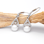 Sterling Silver Trinity Knot Pearl Drop Earrings