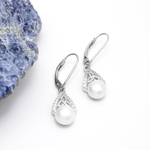 Sterling Silver Trinity Knot Pearl Drop Earrings