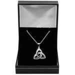 Silver Trinity Knot Necklace With Cubic Zirconia Gemstones