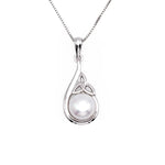 Sterling Silver Trinity Knot Pendant With Freshwater Pearl