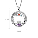 Birthstone Family Claddagh Pendant