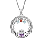 Birthstone Family Claddagh Pendant