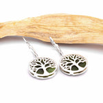 Silver Tree of Life Connemara Marble Earrings