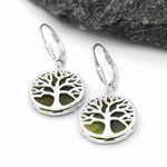 Silver Tree of Life Connemara Marble Earrings