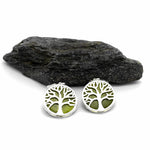 Silver Tree of Life Connemara Marble Earrings