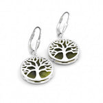 Silver Tree of Life Connemara Marble Earrings