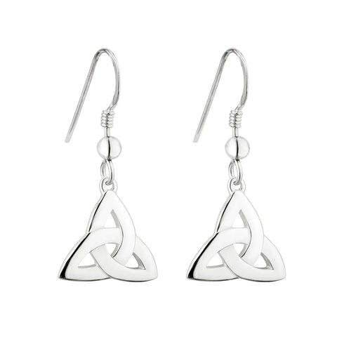 Silver Celtic Trinity Knot Drop Earrings