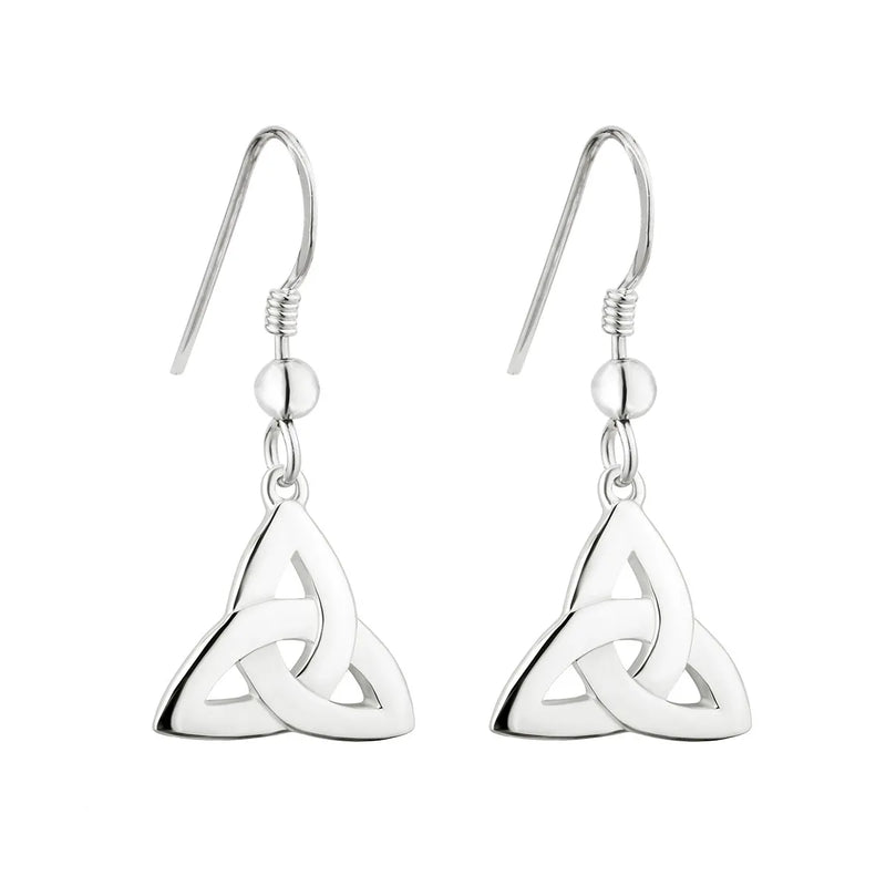 Silver Celtic Trinity Knot Drop Earrings
