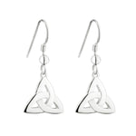Silver Celtic Trinity Knot Drop Earrings