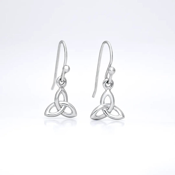 Silver Trinity Knot Drop Earrings