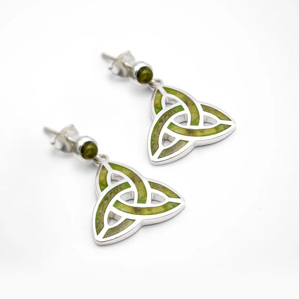 Connemara Marble Sterling Silver Trinity Knot Earrings