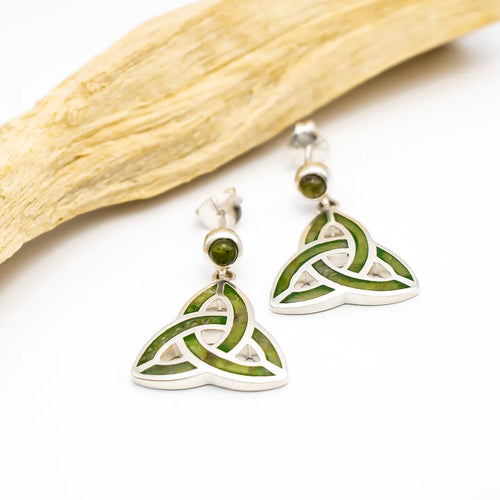 Connemara Marble Sterling Silver Trinity Knot Earrings