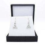 Silver Trinity Knot Drop Earrings
