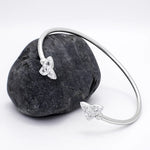 Silver Trinity Knot Bangle With Crystals