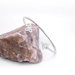 Silver Trinity Knot Bangle With Crystals