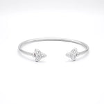 Silver Trinity Knot Bangle With Crystals