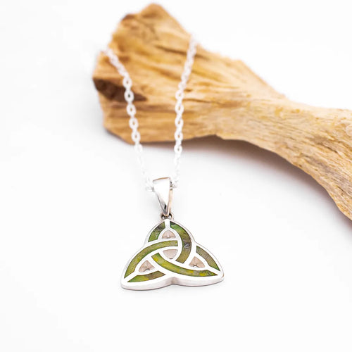Connemara Marble Sterling Silver Trinity Knot Celtic Necklace