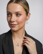 Two-Tone Emerald and Diamond Shamrock Earrings