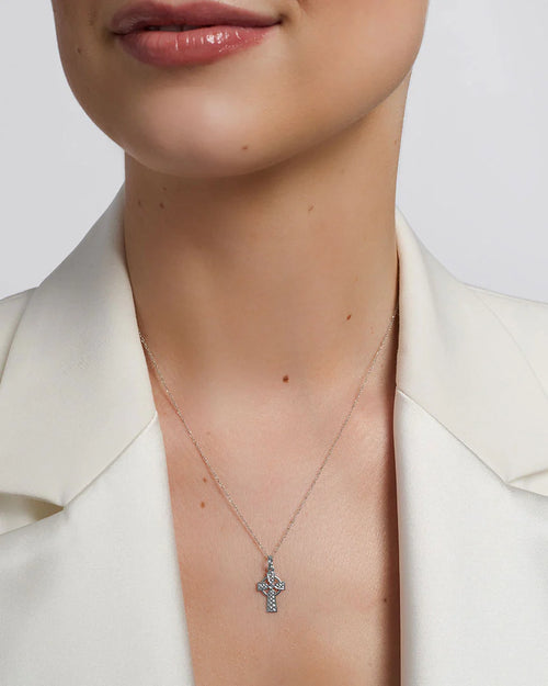 White Gold Celtic Cross Pendant