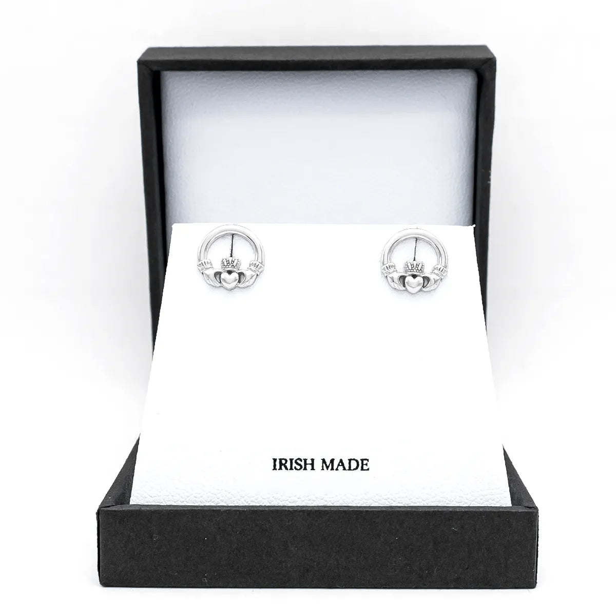 Sterling Silver Claddagh Earrings – view 4