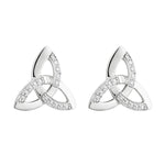 Diamond Celtic Trinity Knot Stud Earrings