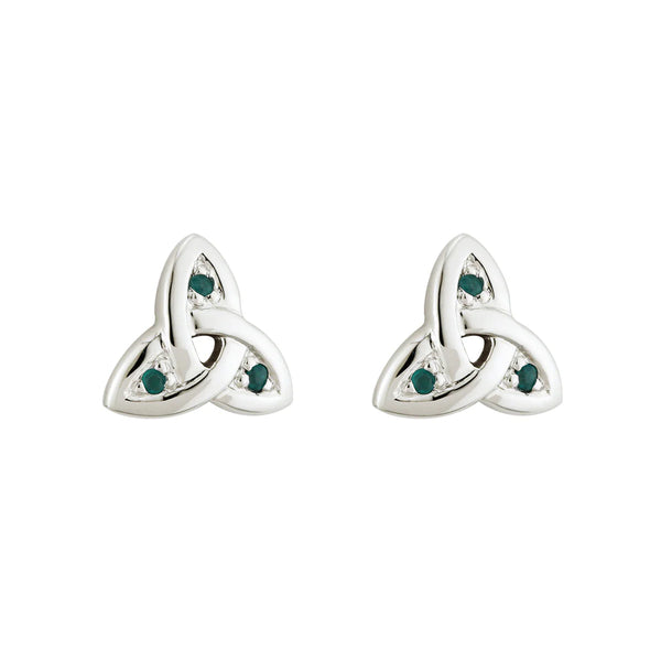 Trinity Knot Earrings With Emeralds