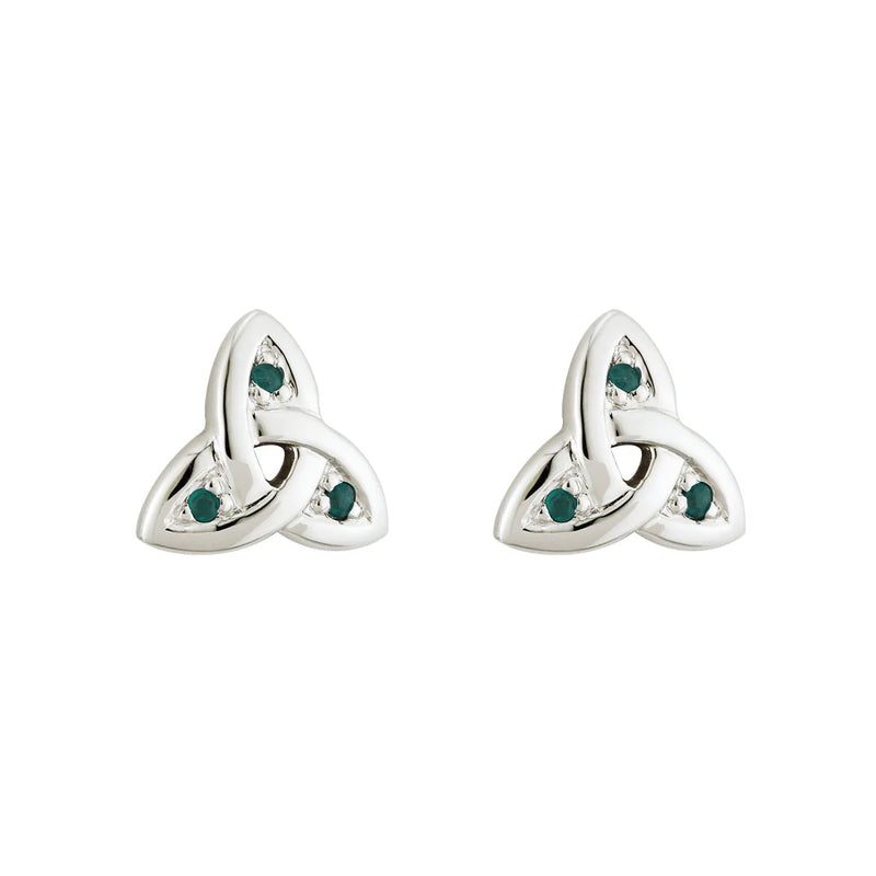 Trinity Knot Earrings With Emeralds