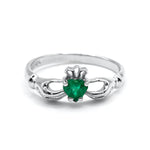Irish Claddagh Ring With Heartshaped Precious Gemstone